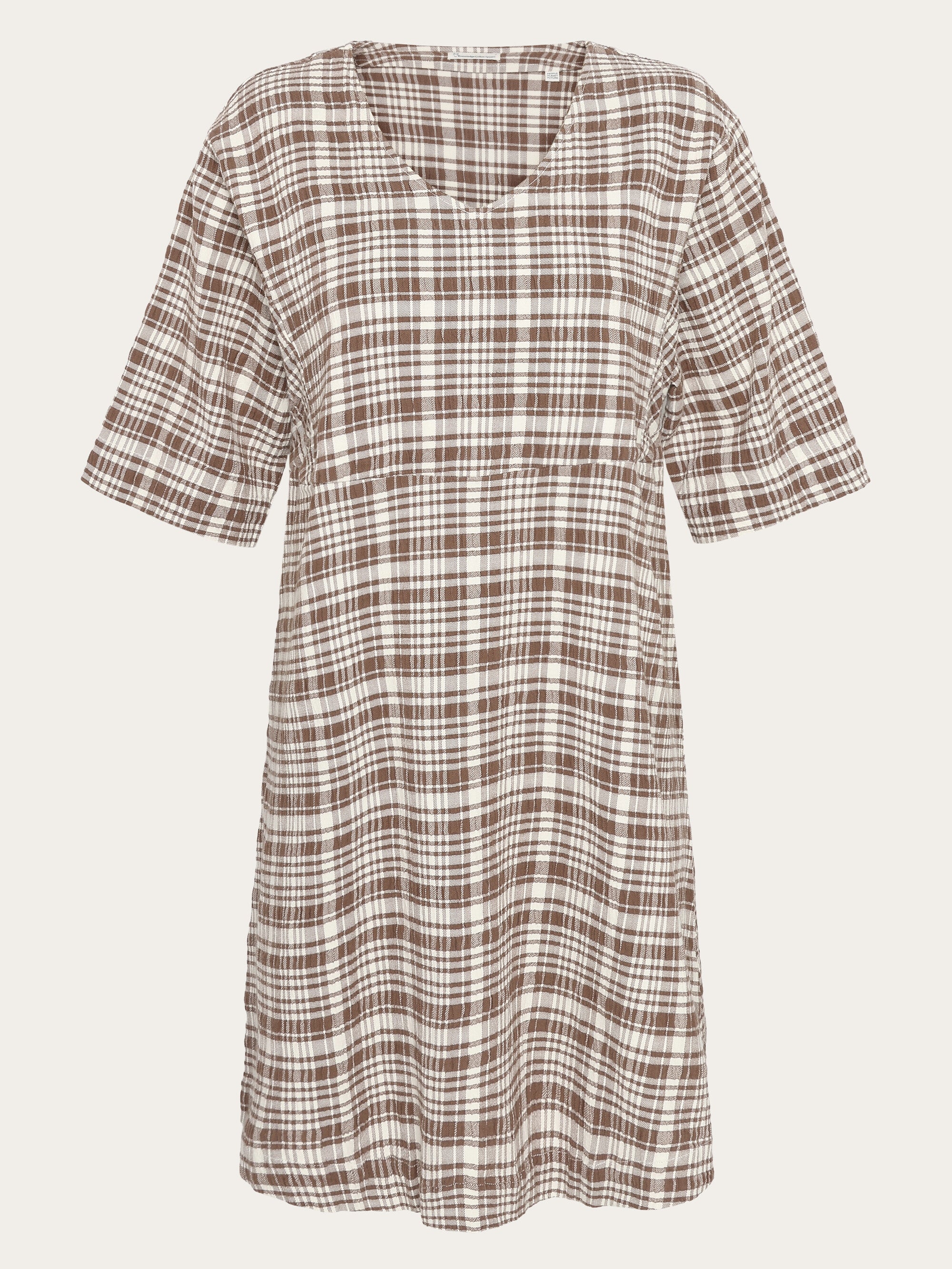 beige summer dress women ONLY Beige Check Print Strappy Dress main image 1