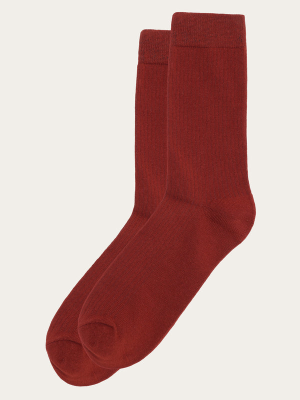 KnowledgeCotton Apparel - UNI 1-pack classic sock - GOTS/Vegan Socks 1478 Fired Brick