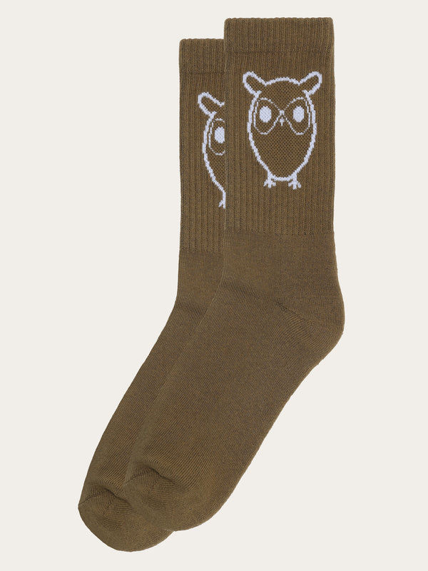 KnowledgeCotton Apparel - UNI 1-pack tennis sock Socks 1100 Dark Olive