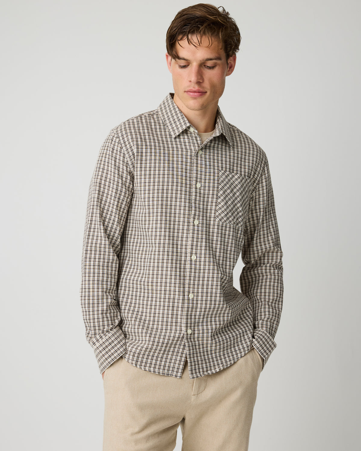 Chuck regular flannel pants - Light feather gray