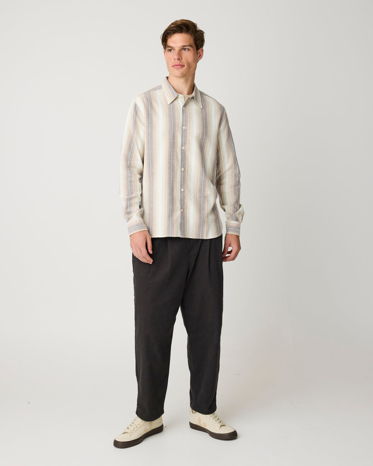 Dune regular stripe shirt - Creme Stripe