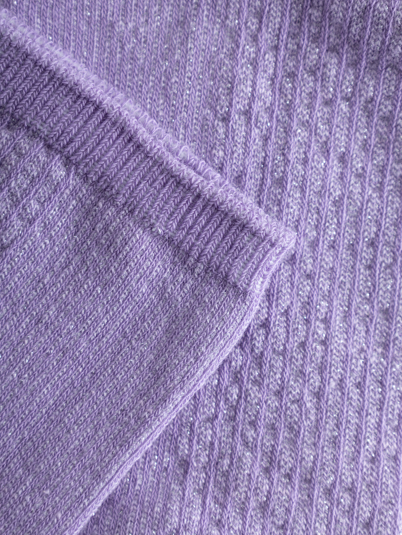 KnowledgeCotton Apparel - WMN 2-pack colorblock lurex rib socks Socks 1416 Deep Purple
