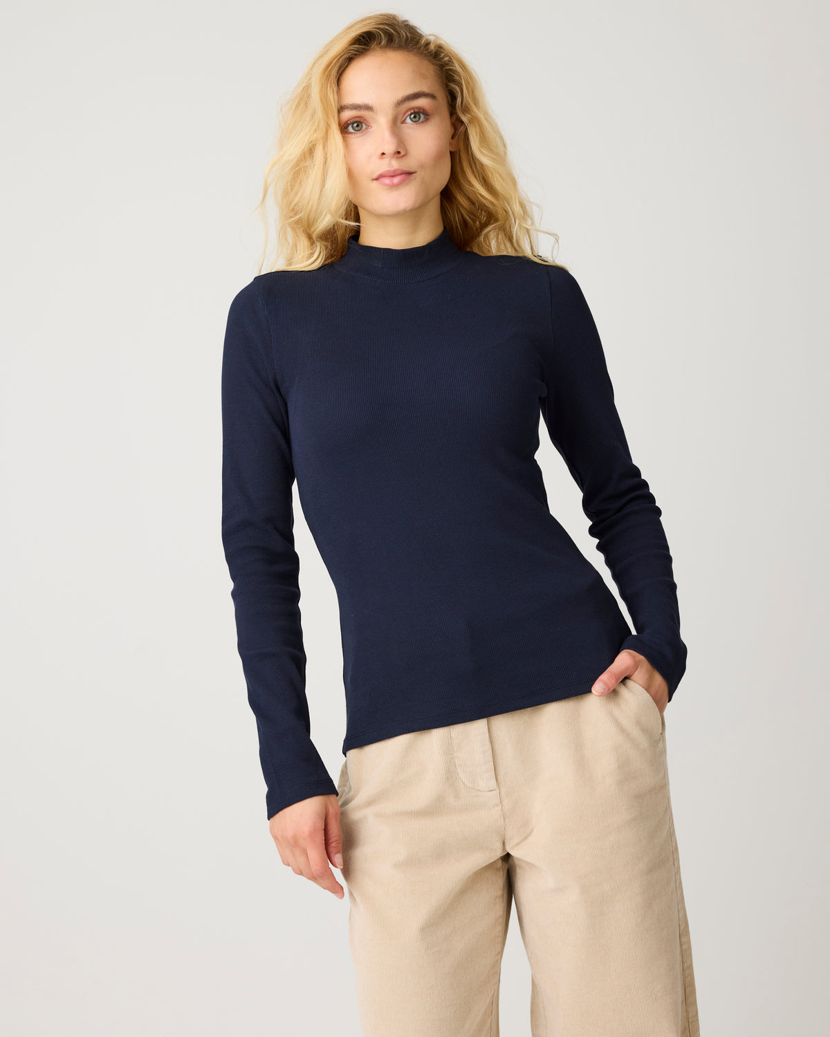 Bora wide corduroy pant - Light feather gray