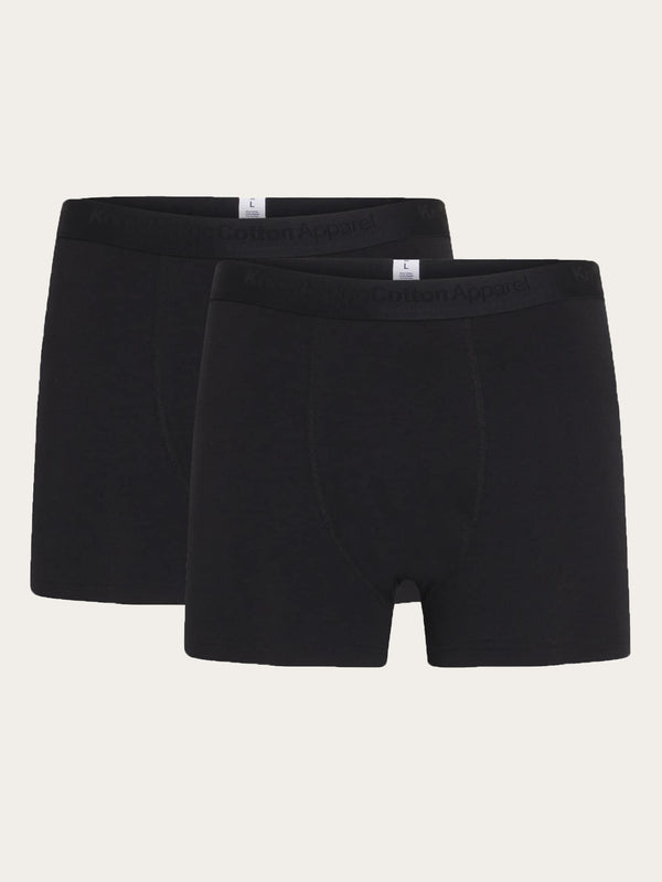 KnowledgeCotton Apparel - MEN 2 pack underwear Underwears 1300 Black Jet