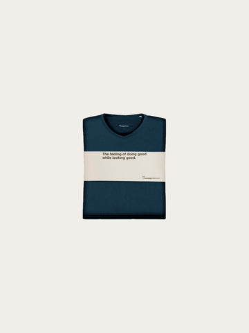 KnowledgeCotton Apparel - MEN 3-pack t-shirt Regular v-neck T-shirts 1001 Total Eclipse