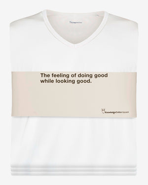 KnowledgeCotton Apparel - MEN 3-pack t-shirt Regular v-neck T-shirts 1010 Bright White
