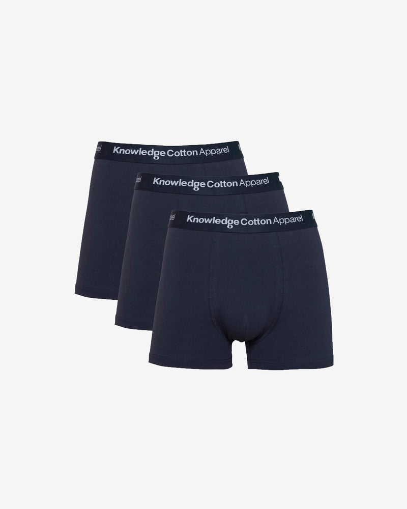 KnowledgeCotton Apparel - MEN 3-pack underwear Underwears 1001 Total Eclipse