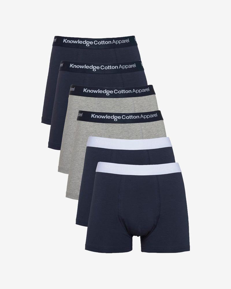 KnowledgeCotton Apparel - MEN 6 pack underwear Underwears 1001 Total Eclipse