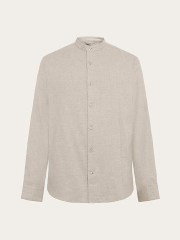 KnowledgeCotton Apparel - MEN Arch regular flannel shirt Shirts 1228 Light feather gray