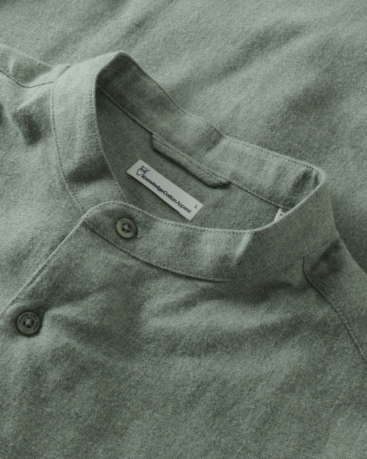 KnowledgeCotton Apparel - MEN Arch regular flannel shirt Shirts 1396 Lily Pad
