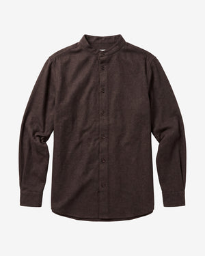KnowledgeCotton Apparel - MEN Arch regular flannel shirt Shirts 1487 Chocolate Torte