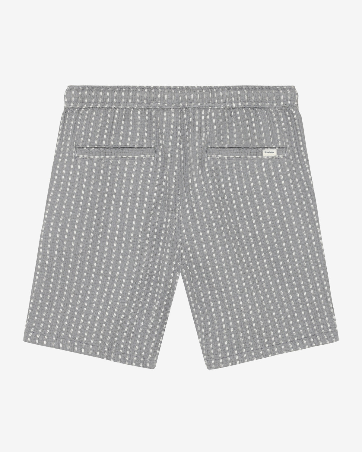 KnowledgeCotton Apparel - MEN Ash comfort structure shorts Shorts 8031 Grey stripe