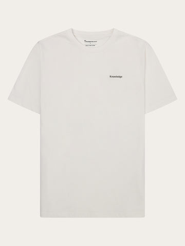 KnowledgeCotton Apparel - MEN Back print t-shirt T-shirts 1387 Egret