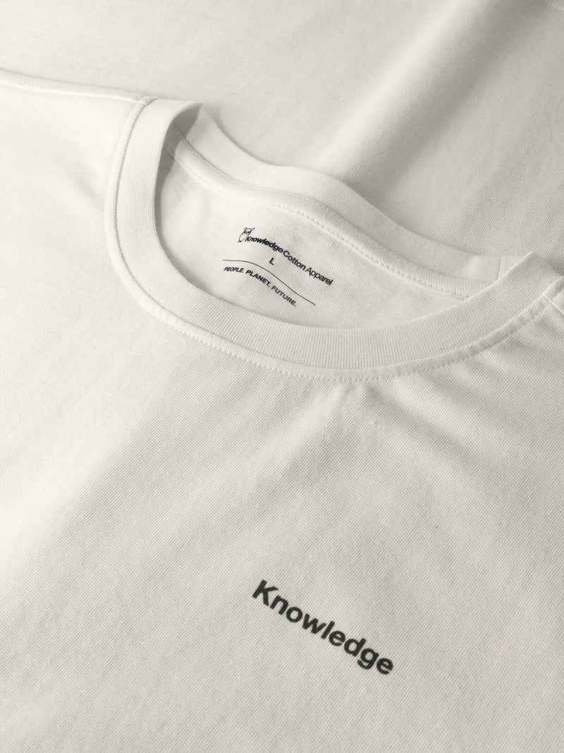 KnowledgeCotton Apparel - MEN Back print t-shirt T-shirts 1387 Egret