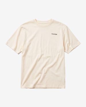 KnowledgeCotton Apparel - MEN Back print t-shirt T-shirts 1387 Egret
