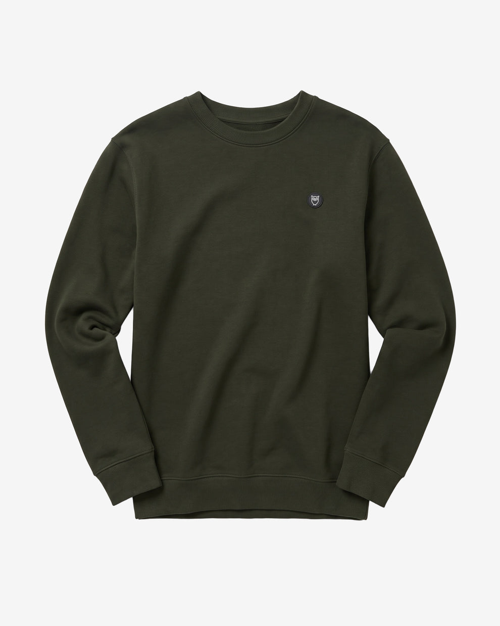 KnowledgeCotton Apparel - MEN Badge crew neck Sweats 1090 Forest Night