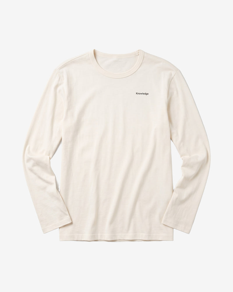 KnowledgeCotton Apparel - MEN Badge long sleeve Long Sleeves 1387 Egret