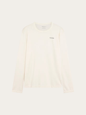 KnowledgeCotton Apparel - MEN Badge long sleeve Long Sleeves 1387 Egret