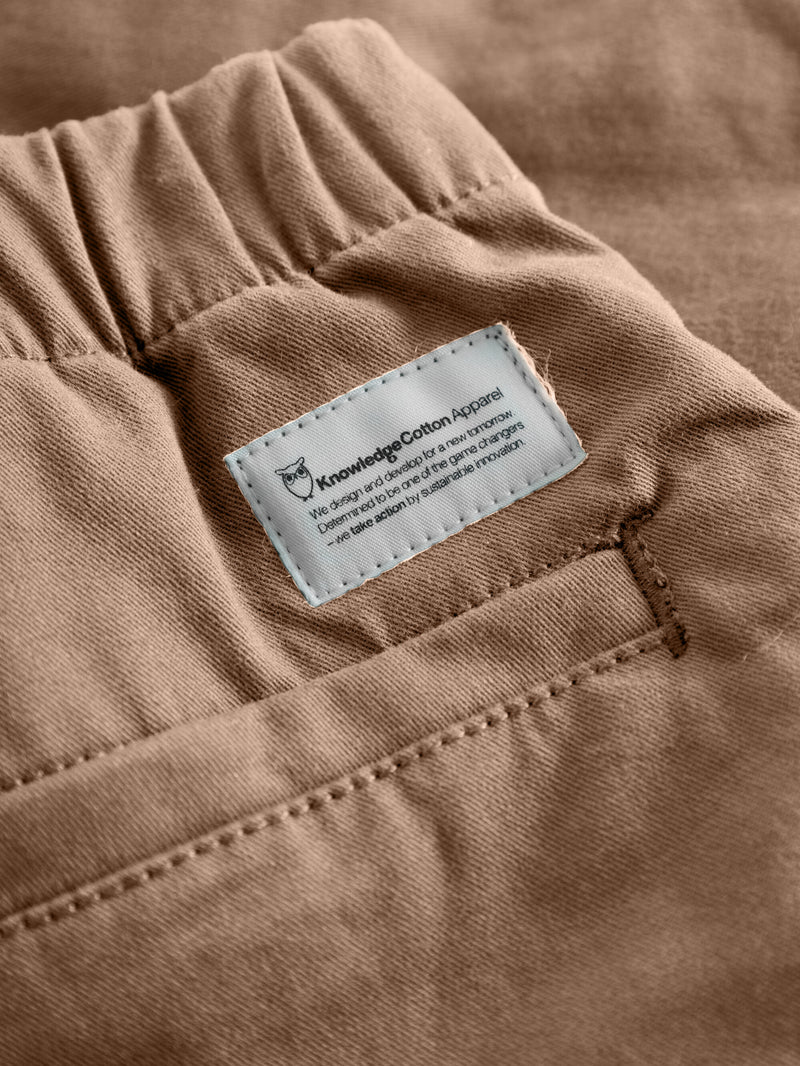 KnowledgeCotton Apparel - YOUNG Baggy twill shorts belt details Shorts 1019 Tuffet