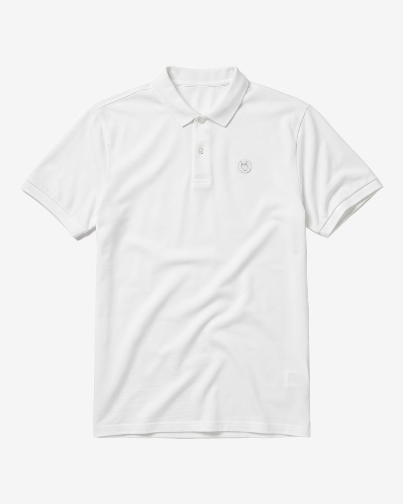 KnowledgeCotton Apparel - MEN Basic badge polo Polos 1010 Bright White
