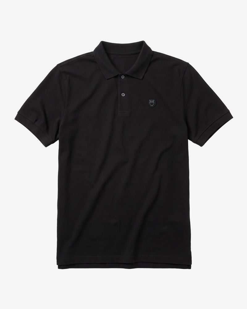 KnowledgeCotton Apparel - MEN Basic badge polo Polos 1300 Black Jet