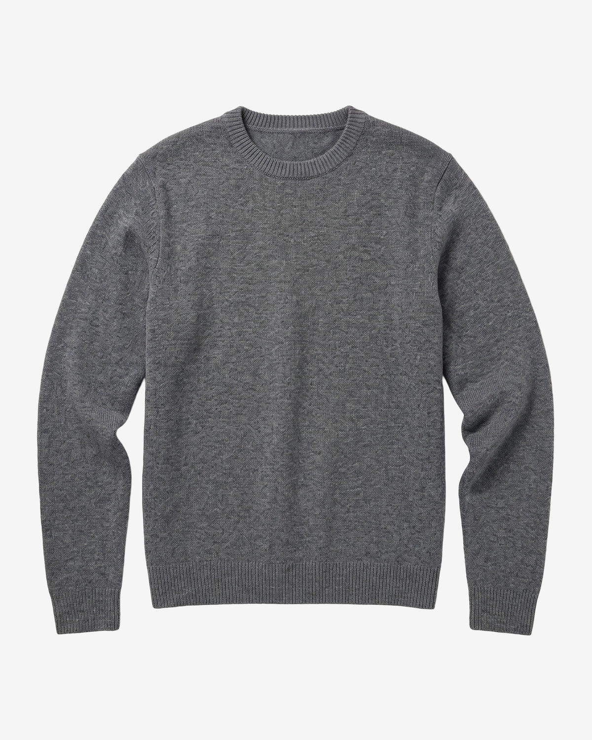 KnowledgeCotton Apparel - MEN Basic o-neck knit Knits 1073 Dark Grey Melange