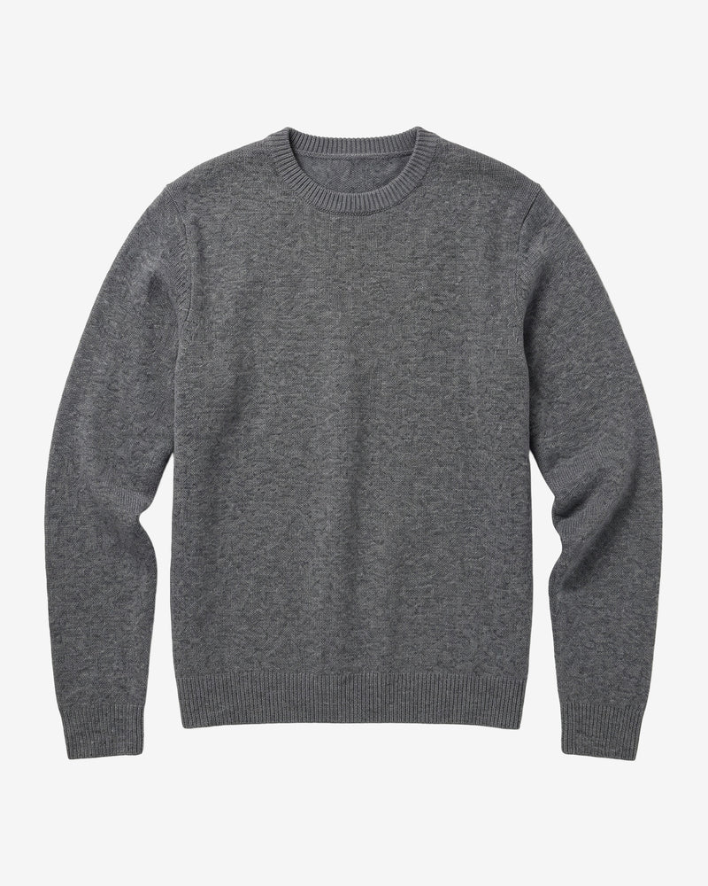 KnowledgeCotton Apparel - MEN Basic o-neck knit Knits 1073 Dark Grey Melange