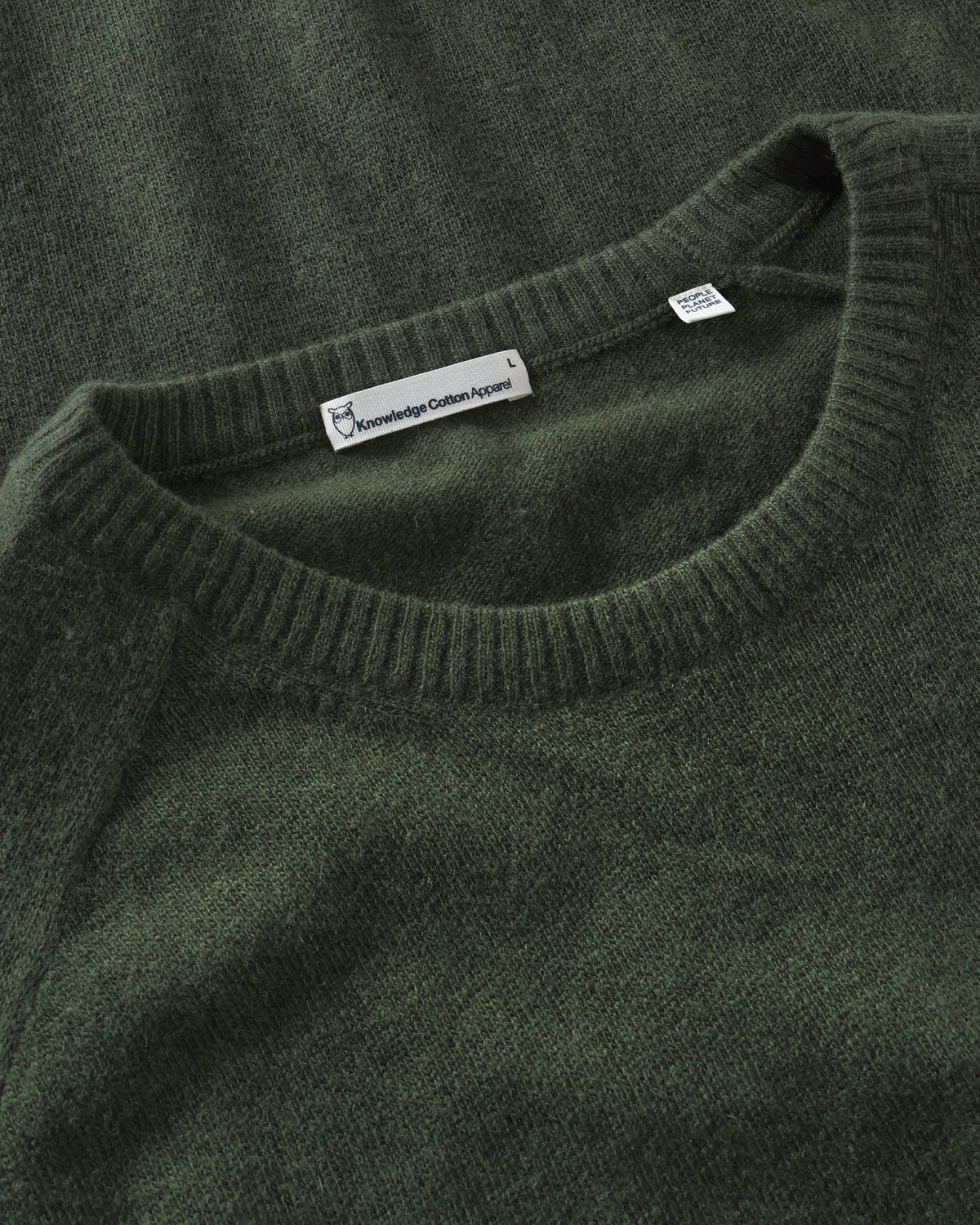 KnowledgeCotton Apparel - MEN Basic o-neck knit Knits 1090 Forest Night