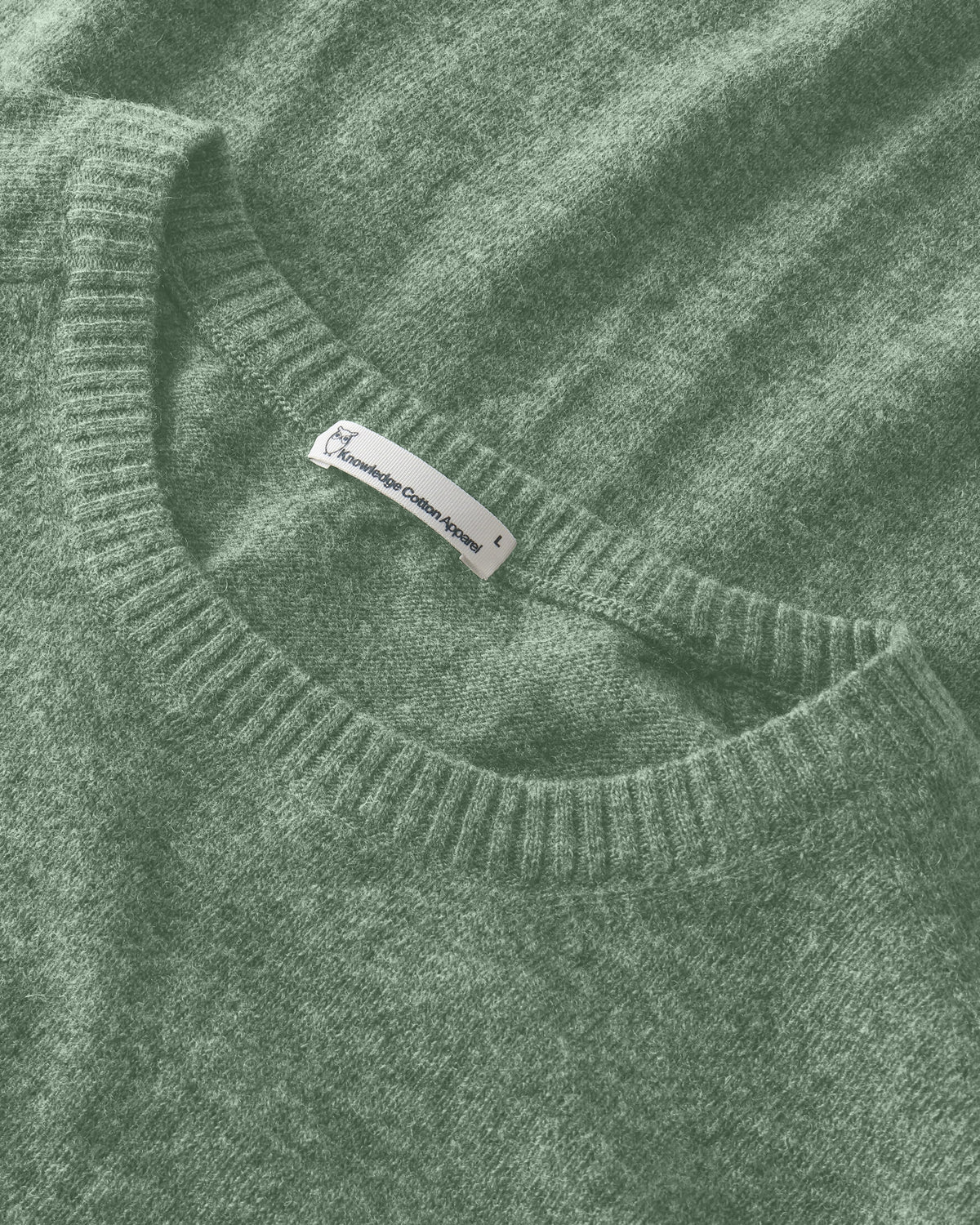 KnowledgeCotton Apparel - MEN Basic o-neck knit Knits 1396 Lily Pad