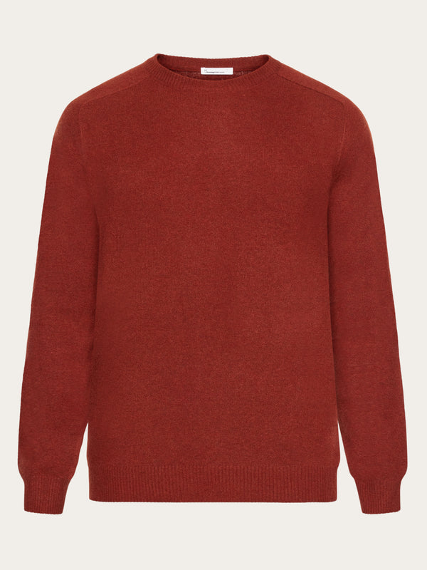 KnowledgeCotton Apparel - MEN Basic o-neck knit Knits 1478 Fired Brick