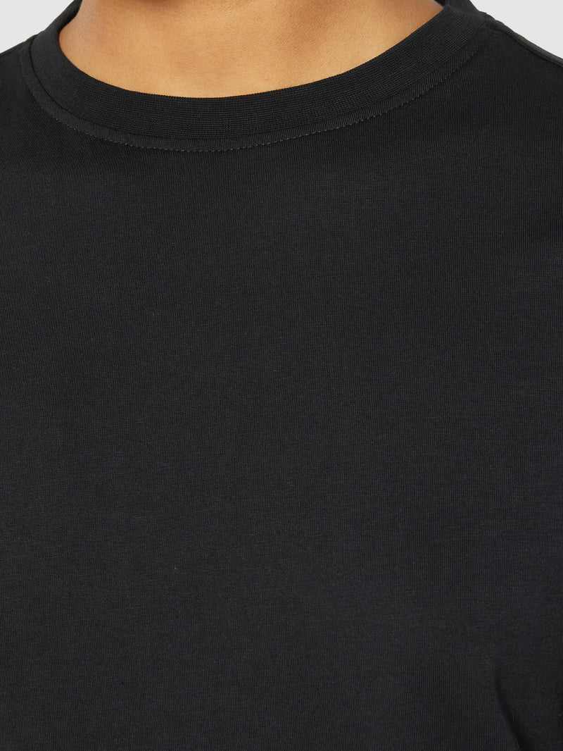 KnowledgeCotton Apparel - WMN Basic pima cotton t-shirt - GOTS/Vegan T-shirts 1300 Black Jet