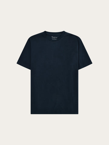 KnowledgeCotton Apparel - MEN Basic t-shirt T-shirts 1001 Total Eclipse
