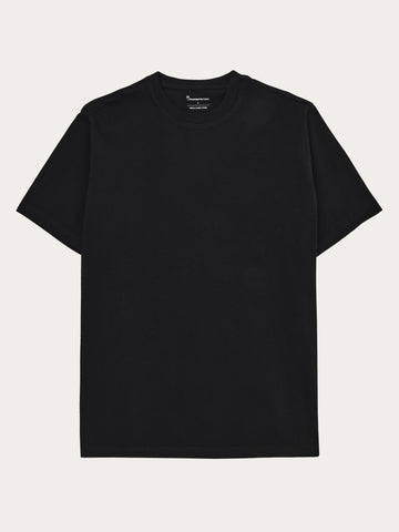KnowledgeCotton Apparel - MEN Basic t-shirt T-shirts 1300 Black Jet