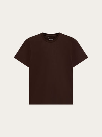 KnowledgeCotton Apparel - MEN Basic t-shirt T-shirts 1487 Chocolate Torte