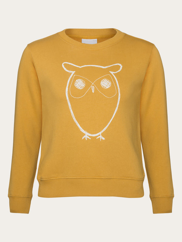 KnowledgeCotton Apparel - YOUNG Big owl sweat Sweats 1413 Tinsel