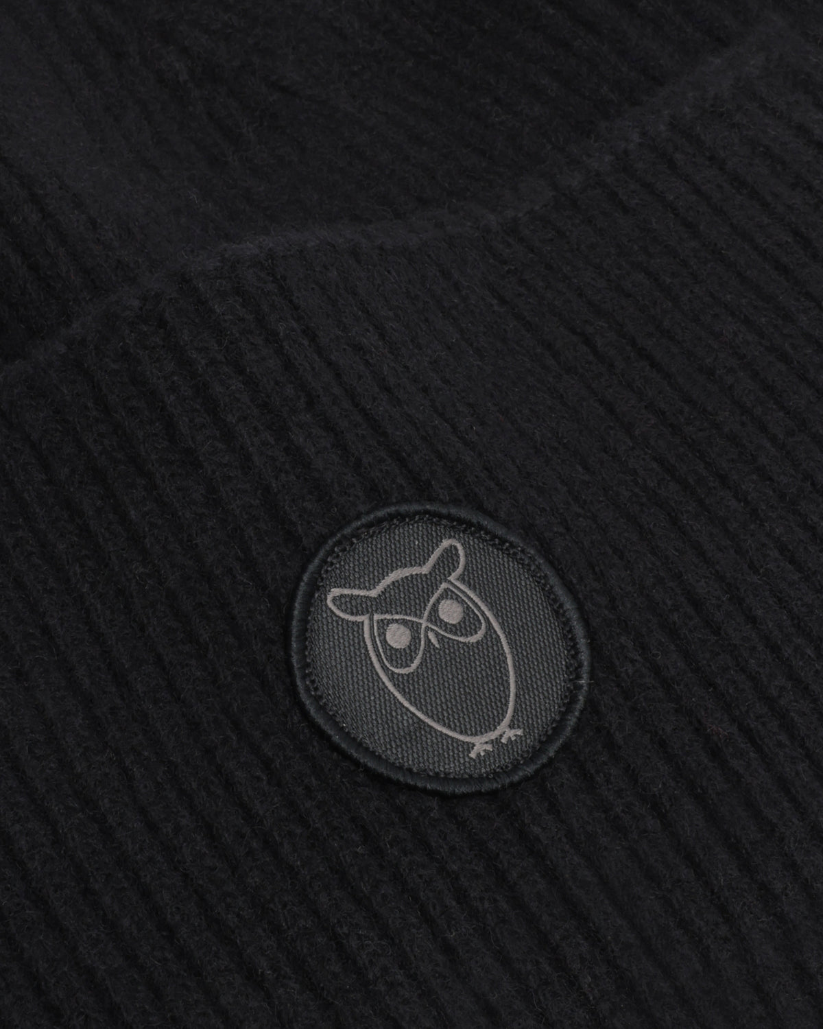 KnowledgeCotton Apparel - UNI Big rib beanie Hats 1300 Black Jet