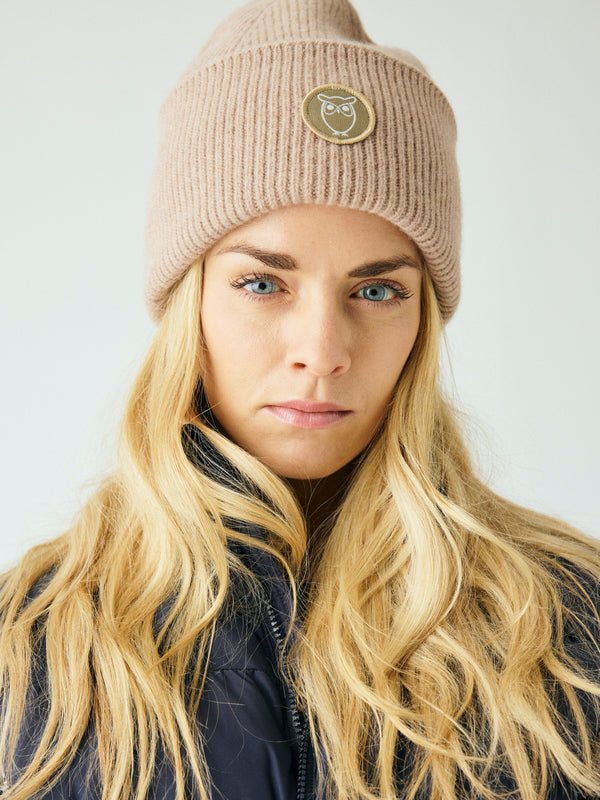 KnowledgeCotton Apparel - UNI Big rib beanie Hats 1336 Kelp melange