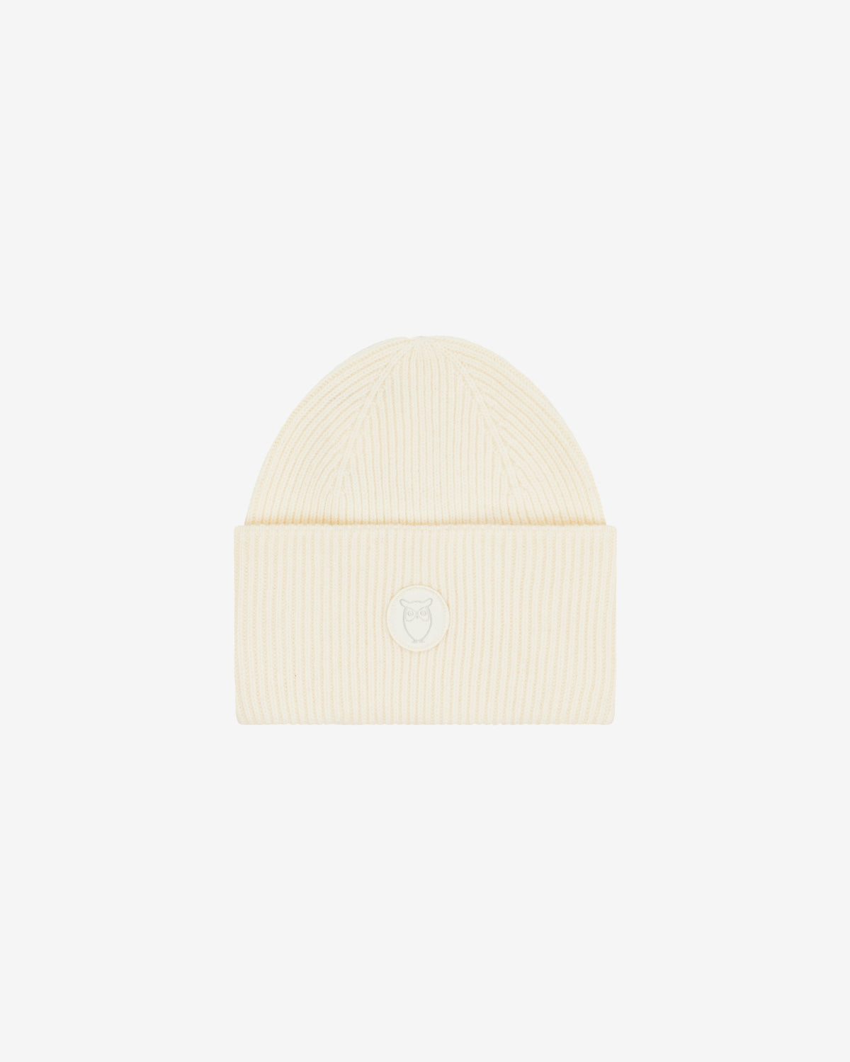 KnowledgeCotton Apparel - UNI Big rib beanie Hats 1387 Egret