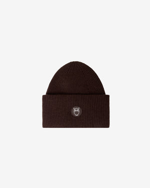 KnowledgeCotton Apparel - UNI Big rib beanie Hats 1487 Chocolate Torte