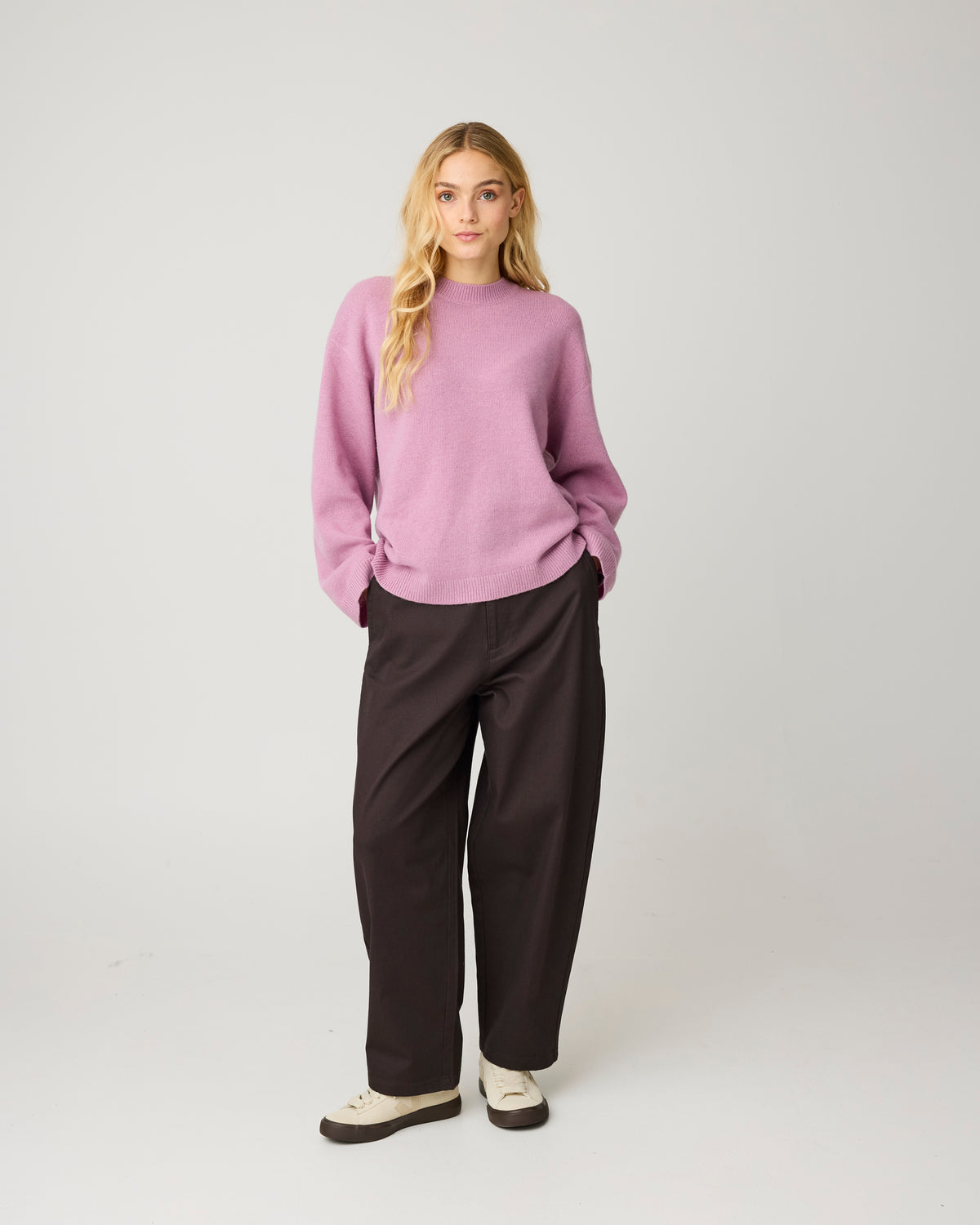 KnowledgeCotton Apparel - WMN Bloom barrel pique pants Pants 1487 Chocolate Torte