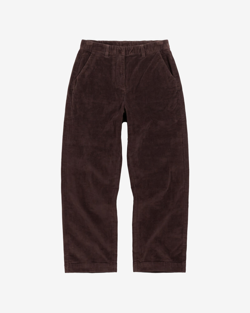 KnowledgeCotton Apparel - WMN Bora wide corduroy pant Pants 1487 Chocolate Torte