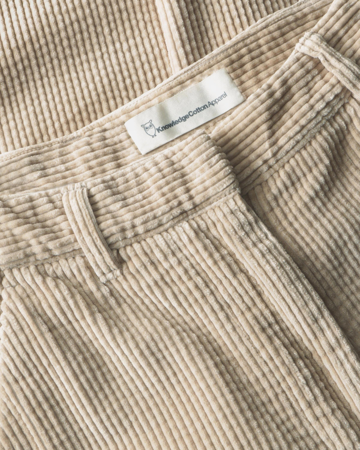 KnowledgeCotton Apparel - WMN Bora wide corduroy pants Pants 1228 Light feather gray