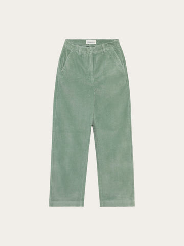 KnowledgeCotton Apparel - WMN Bora wide corduroy pants Pants 1396 Lily Pad