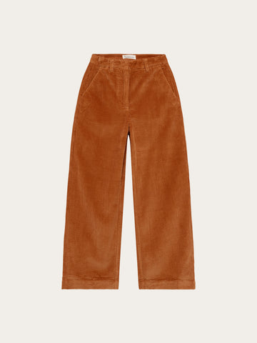 KnowledgeCotton Apparel - WMN Bora wide corduroy pants Pants 1499 Lion