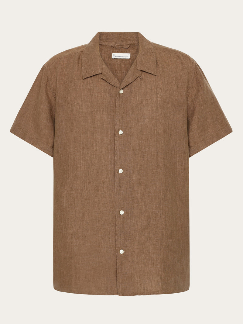 KnowledgeCotton Apparel - MEN Box fit short sleeved linen shirt Shirts 1019 Tuffet