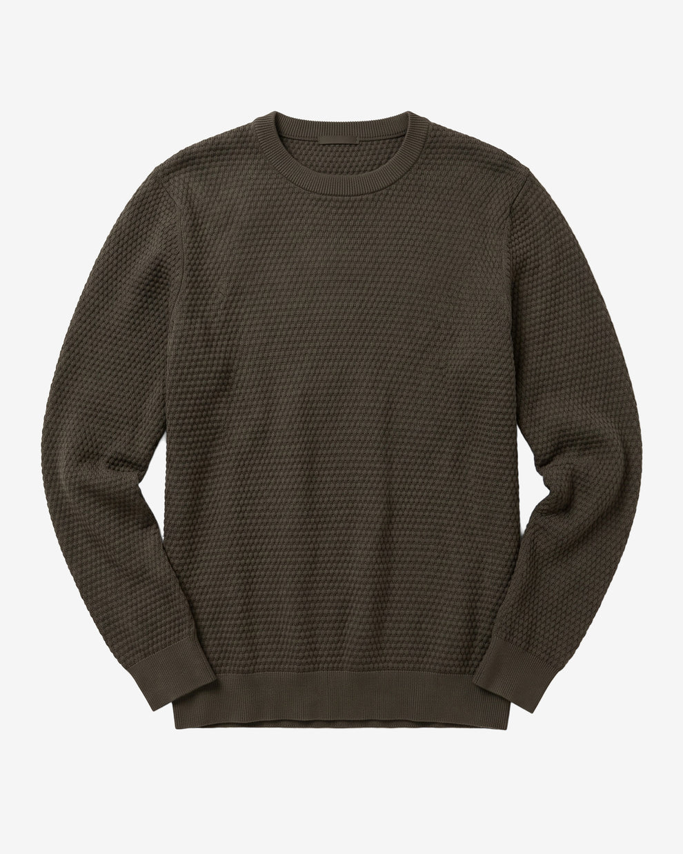 KnowledgeCotton Apparel - MEN Bubble knit crew neck Knits 1090 Forest Night