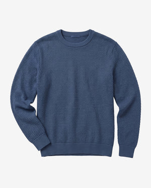 KnowledgeCotton Apparel - MEN Bubble knit crew neck Knits 1226 Vintage Indigo
