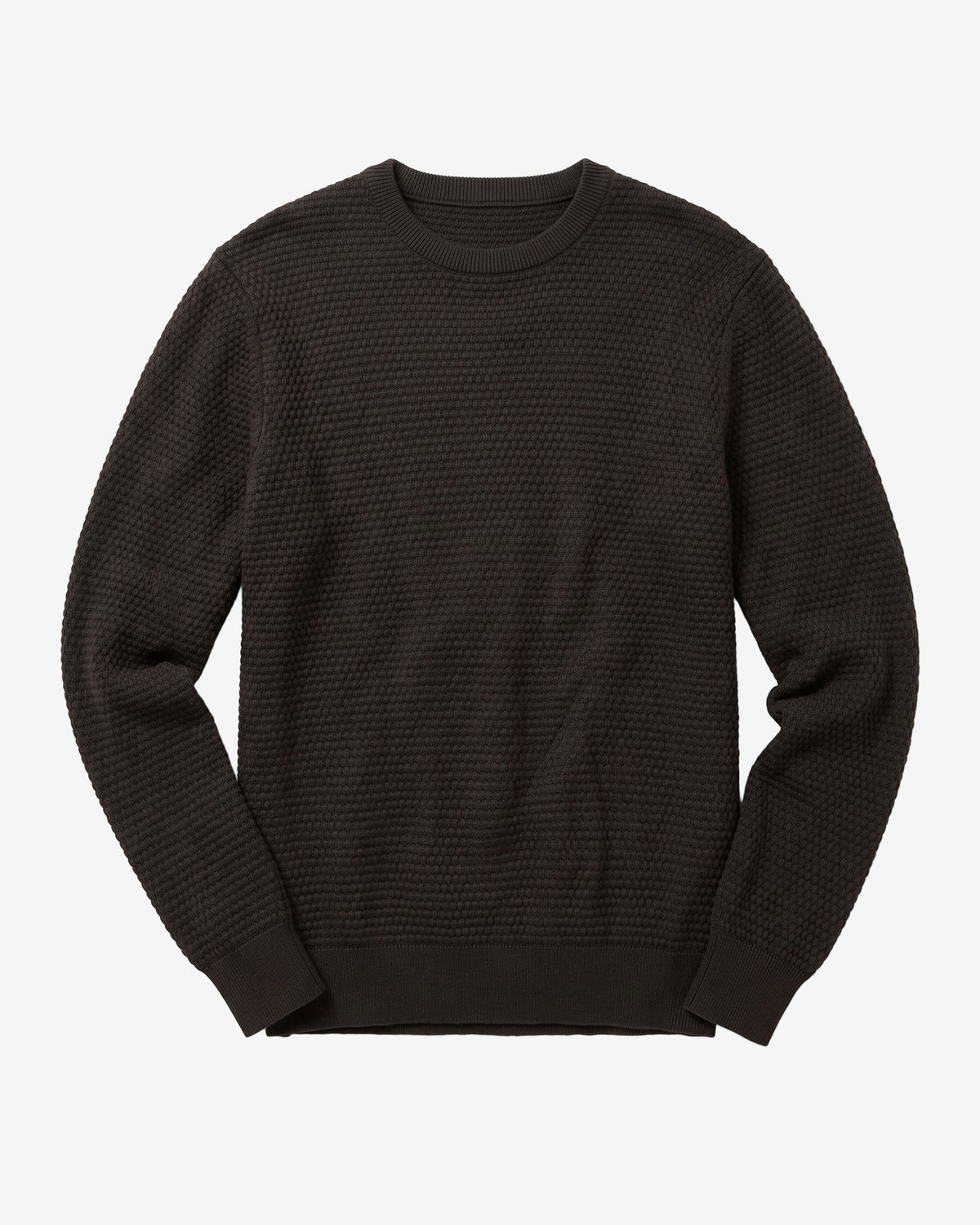 KnowledgeCotton Apparel - MEN Bubble knit crew neck Knits 1487 Chocolate Torte