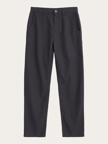KnowledgeCotton Apparel - WMN CALLA tapered canvas pant Pants 1300 Black Jet