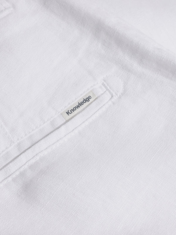 KnowledgeCotton Apparel - WMN CALLA tapered mid-rise linen pants - GOTS/Vegan Pants 1010 Bright White